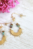 Sun ray beaded earrings