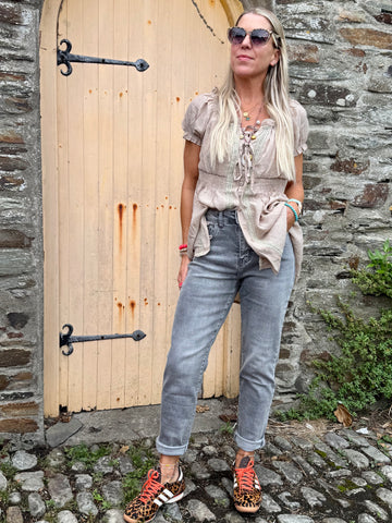 Grey mom jeans