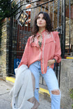 Peach embroidered blouse