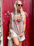 Rock n roll sleeveless tee (rose tan )
