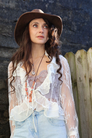 Ruffle lace blouse