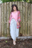 Silk kimono wrap blouse