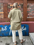 Acid washed khaki shirt