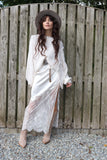 Asymmetrical lace trim skirt (Pearl)