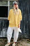 Lace trim mustard cardigan