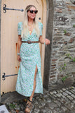 Mint ditsy floral dress