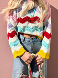 Colourful zig zag knit jumper