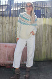 Floral knit button up cardigan