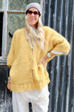 Lace trim mustard cardigan