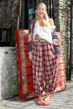 Plaid balloon trousers