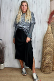 Oversized sequin and velvet silver t-shirt