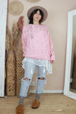 Open knit jumper (Light pink)