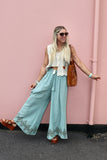 Diamond printed cotton trousers