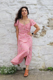 Floral printed baby pink dress