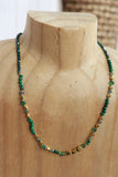 Agate stone and gold beaded necklace
