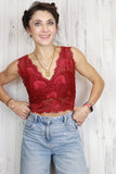 Longline Lace bralette (Burgundy)