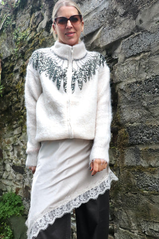 Sequin collar cardigan