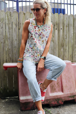 Floral patterned tank top
