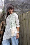 Floral embroidered fringe waistcoat