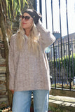 Taupe knit hoodie
