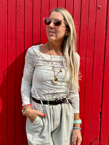 Off the shoulder lace top