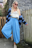 Linen balloon trousers (Royal blue)