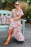 Floral print wrap dress
