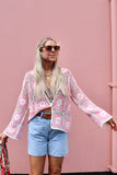 Pink crochet cardigan