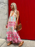 Pink aztec printed dress