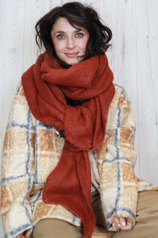 Soft knit scarf (rust)