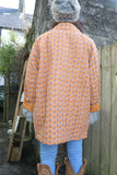 Fan printed quilted jacket