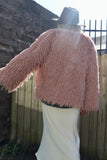 Fluffy feather pink jacket