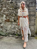 Deep V floral lace dress