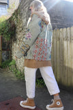 Embroidered embellished khaki jacket