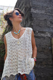Floral crochet tank top