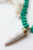 Turquoise stone and horn necklace