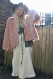 Fluffy feather pink jacket