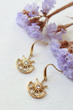 Crescent moon and sun earrings