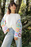 Colourful crochet sleeve jumper
