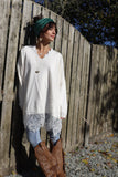 Lace trim soft knit jumper