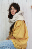 Hooded cable knit scarf