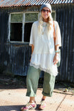 Barrel leg trousers (Khaki)