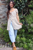 Peasant long line blouse
