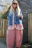 Crochet embellished kimono (Pink)