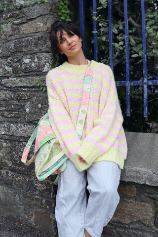 Pastel pink and yellow stripe jumper