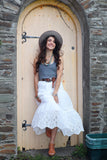 Broderie midi skirt