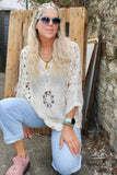Longline crochet top (Beige)