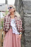 Burgundy plaid jacket