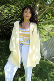 Butter yellow fluffy hooded cardigan
