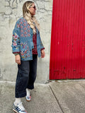 Embroidered embellished denim jacket